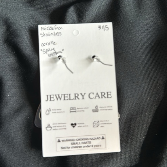 Corelle “spring blossom” china pattern stainless steel earrings - handmade - - Picture 2 of 2